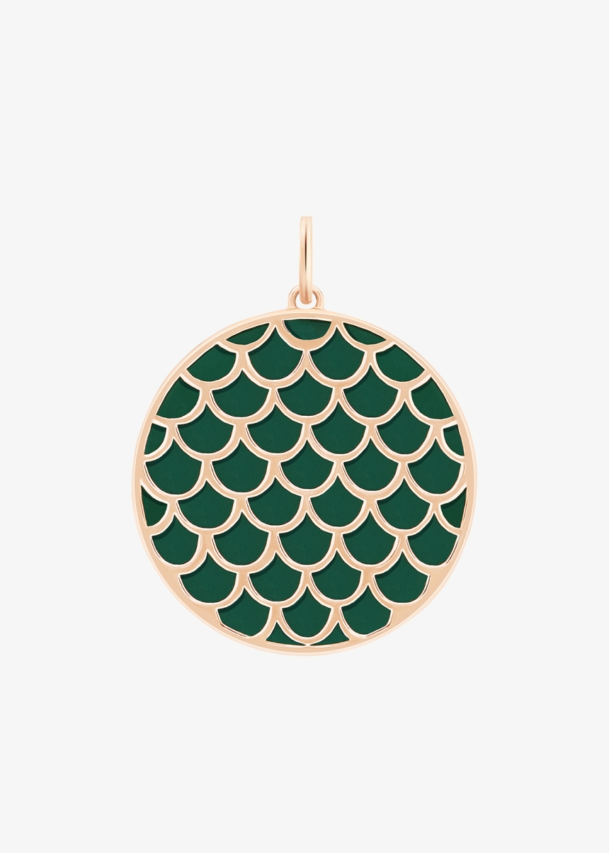 jumbo ever koi green agate disc charm