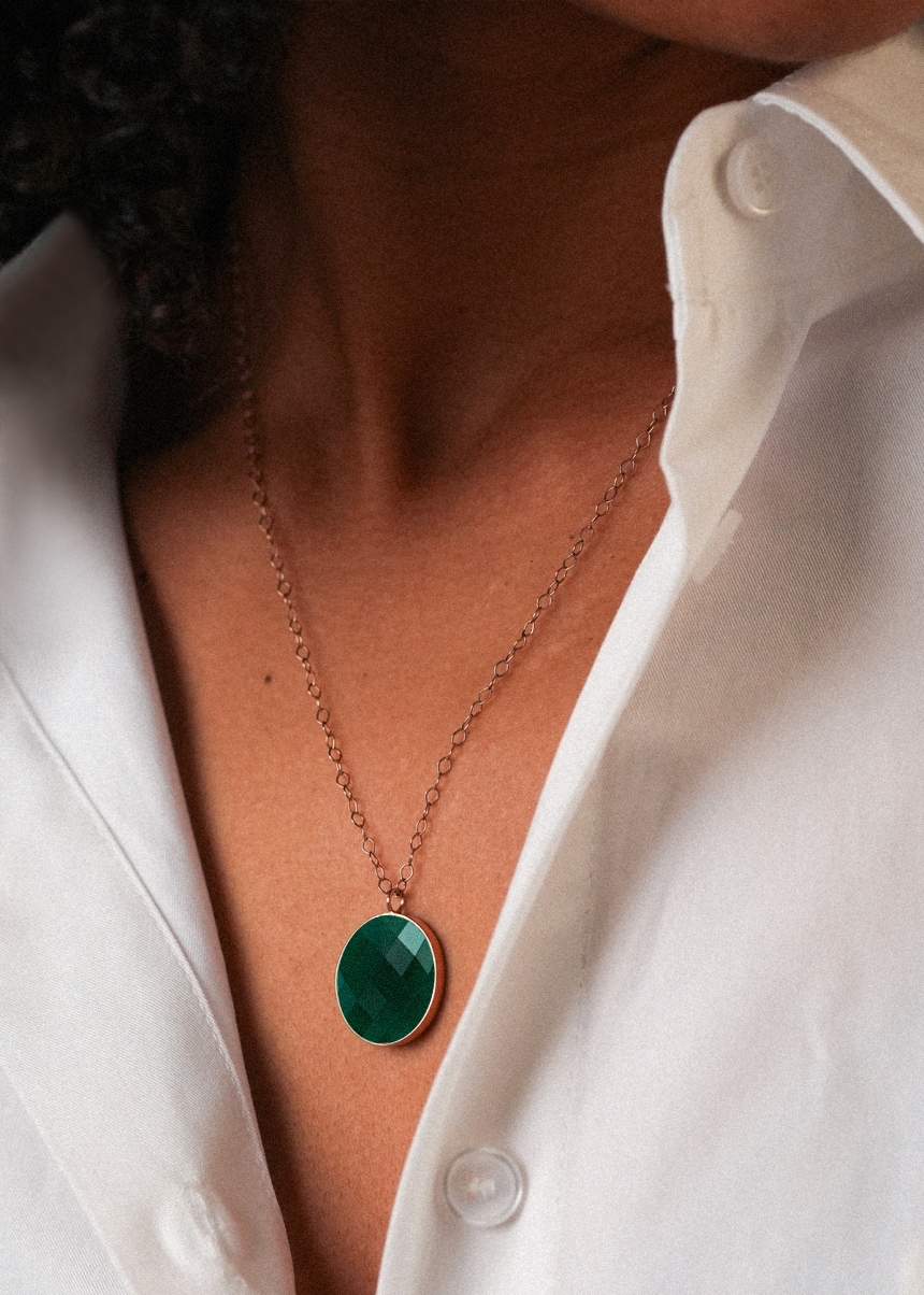 jumbo pixie ever green agate disc charm