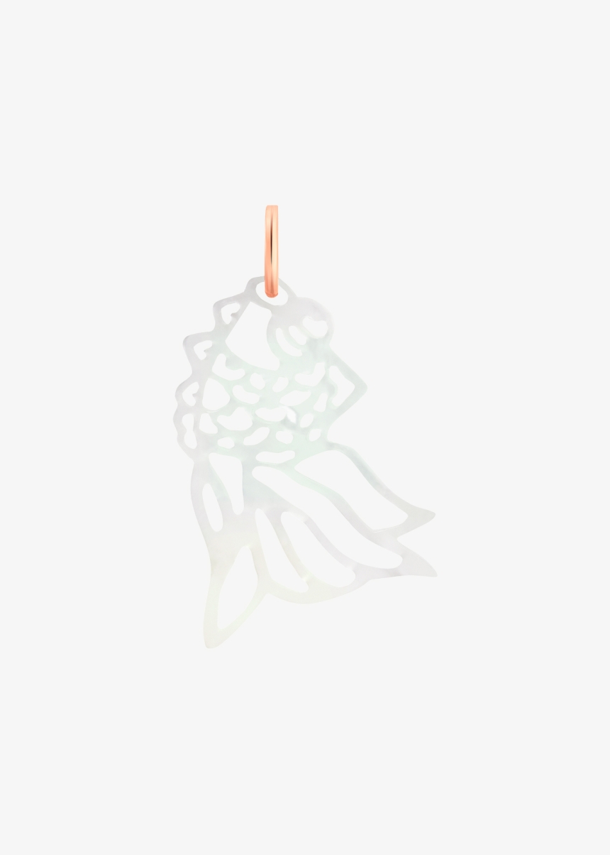 white mop goldfish charm