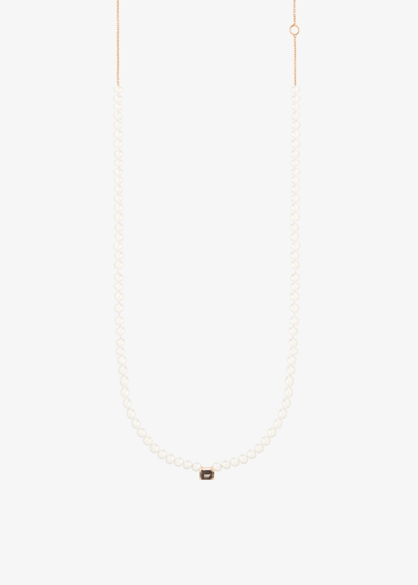 mini cocktail pearl and smoky quartz necklace