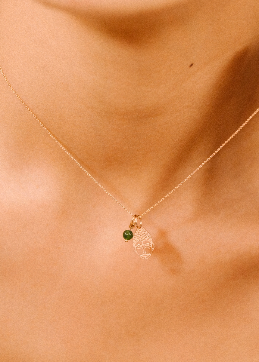 jade tiny bead charm