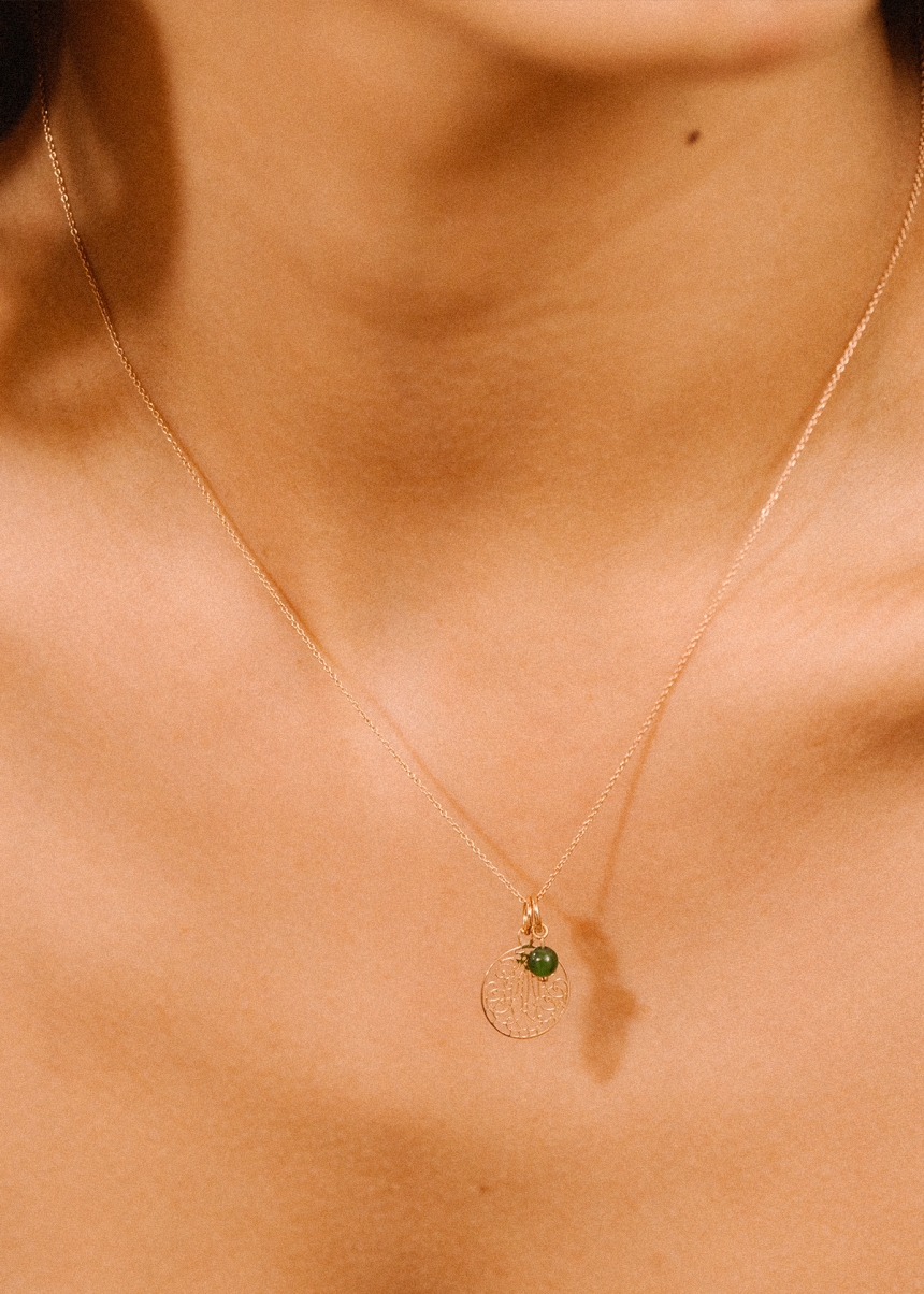 jade tiny bead charm