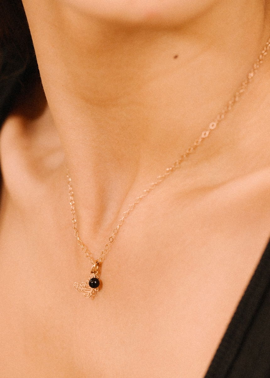 onyx tiny bead charm