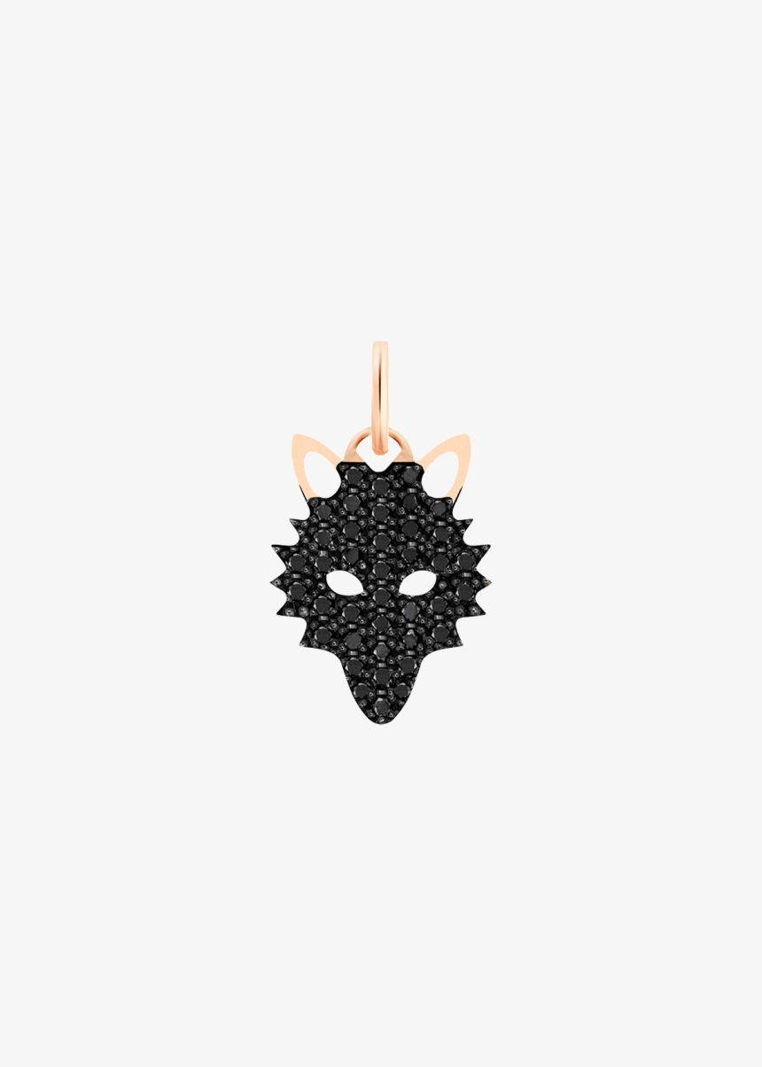 black diamond wolf charm