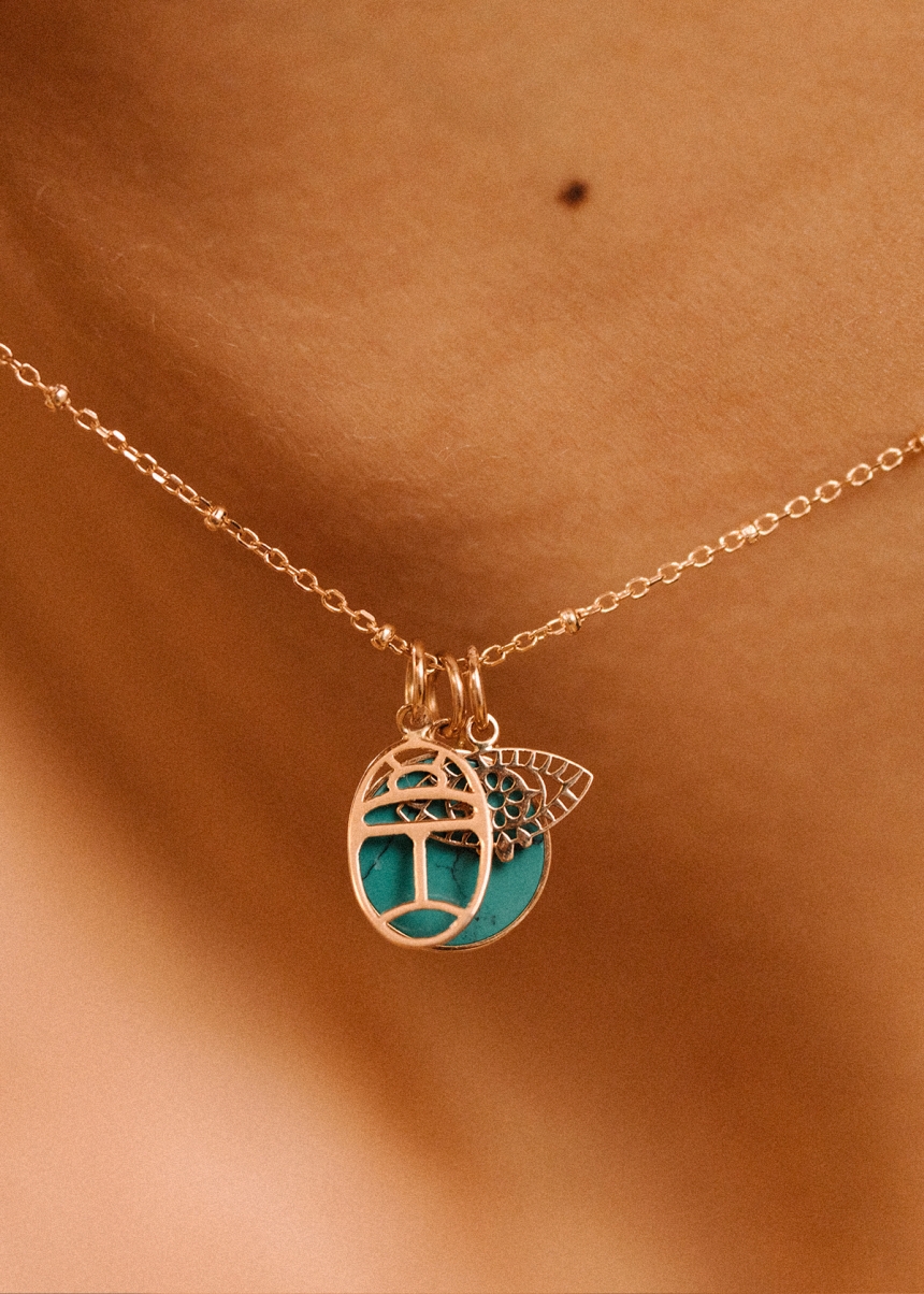 mini gold wish charm