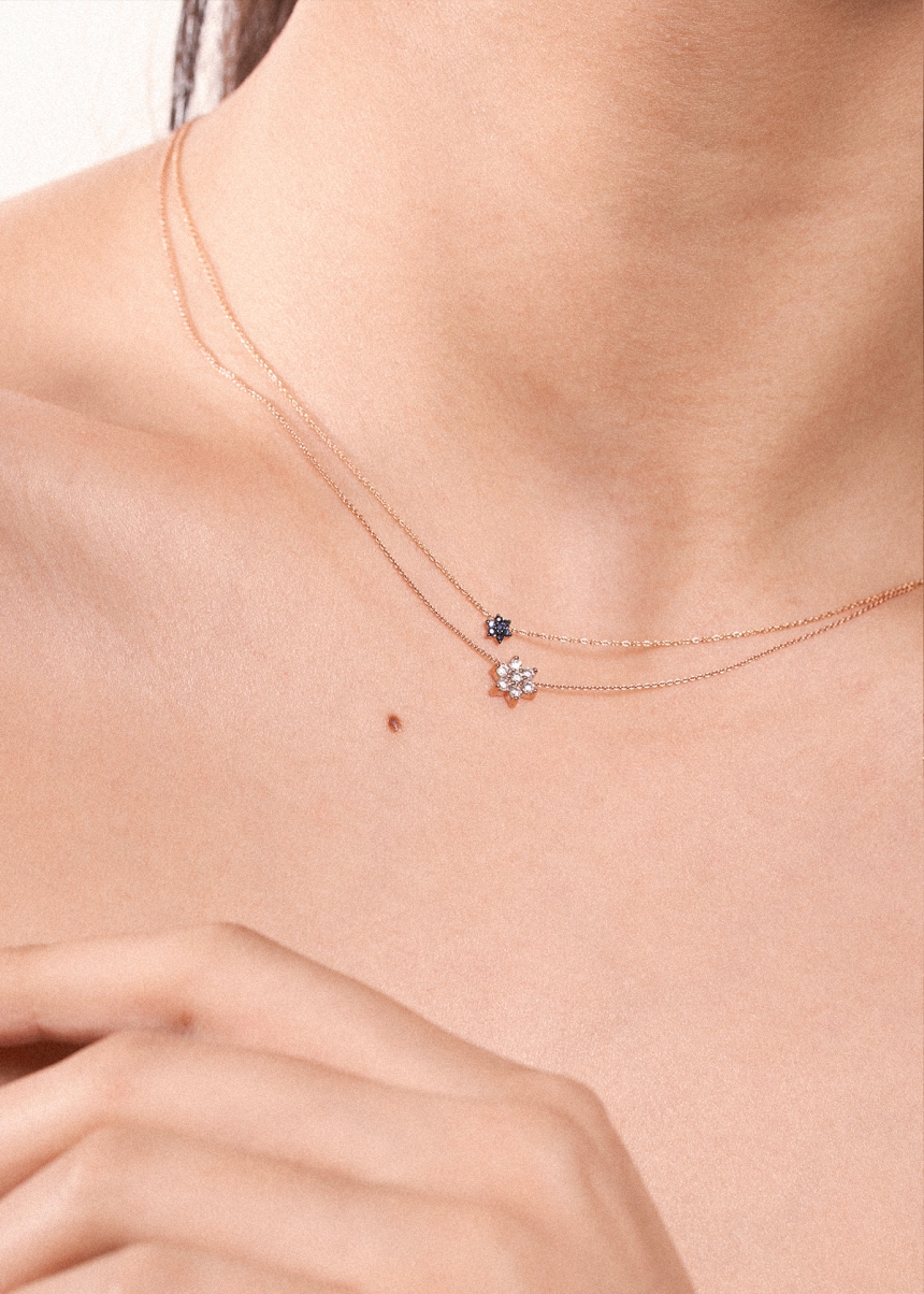 mini sapphire star necklace