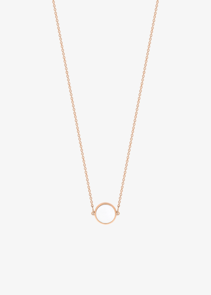 mini ever white agate disc necklace
