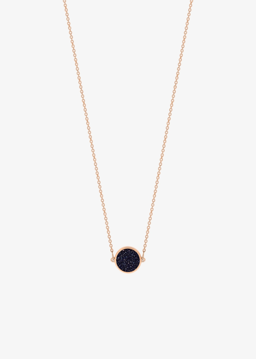 mini ever blue sandstone disc necklace