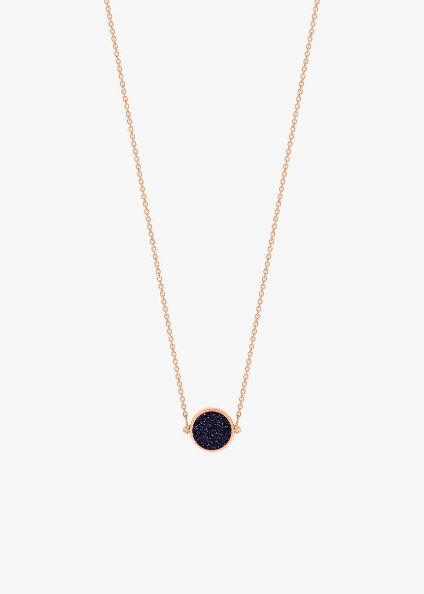 mini ever blue sandstone disc necklace