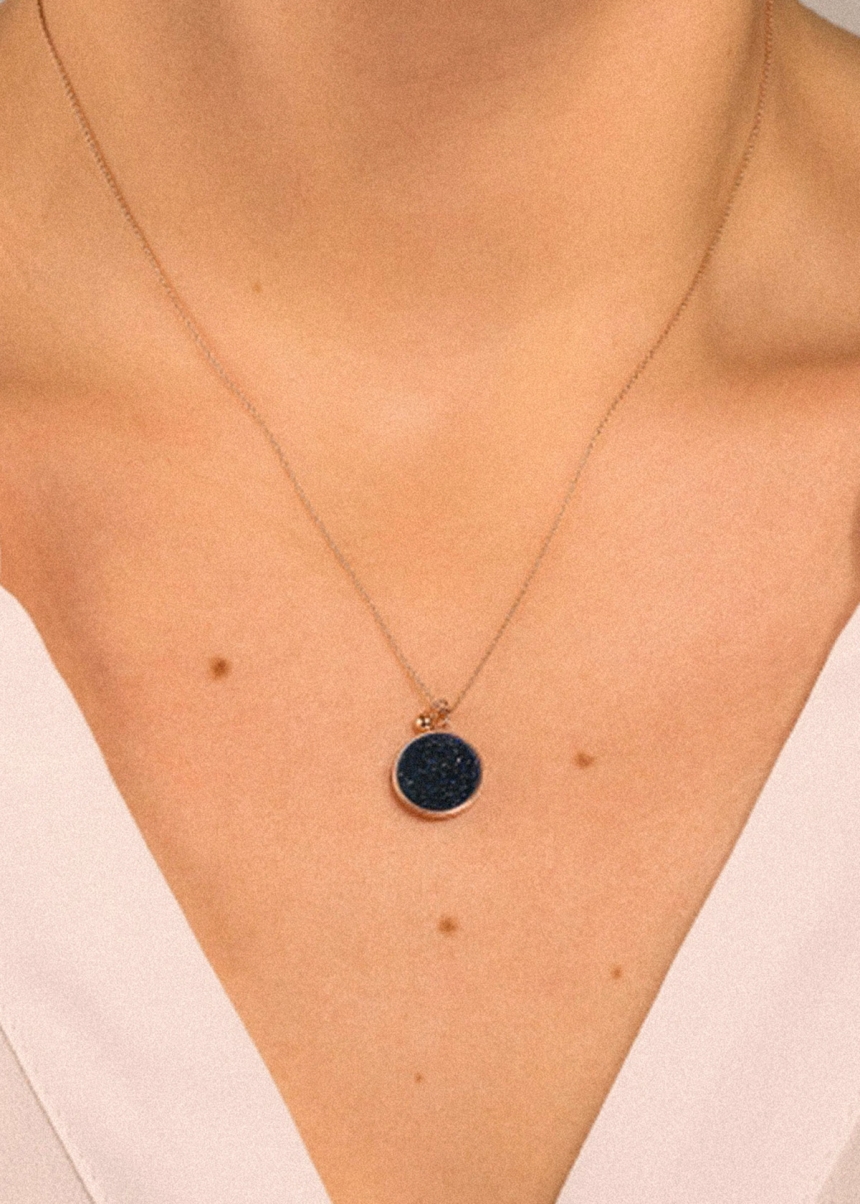 ever blue sandstone disc on chain