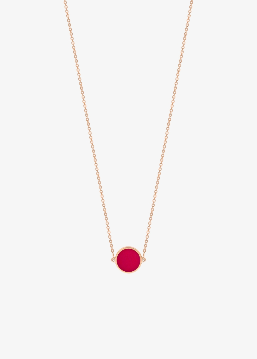 mini ever coral disc necklace