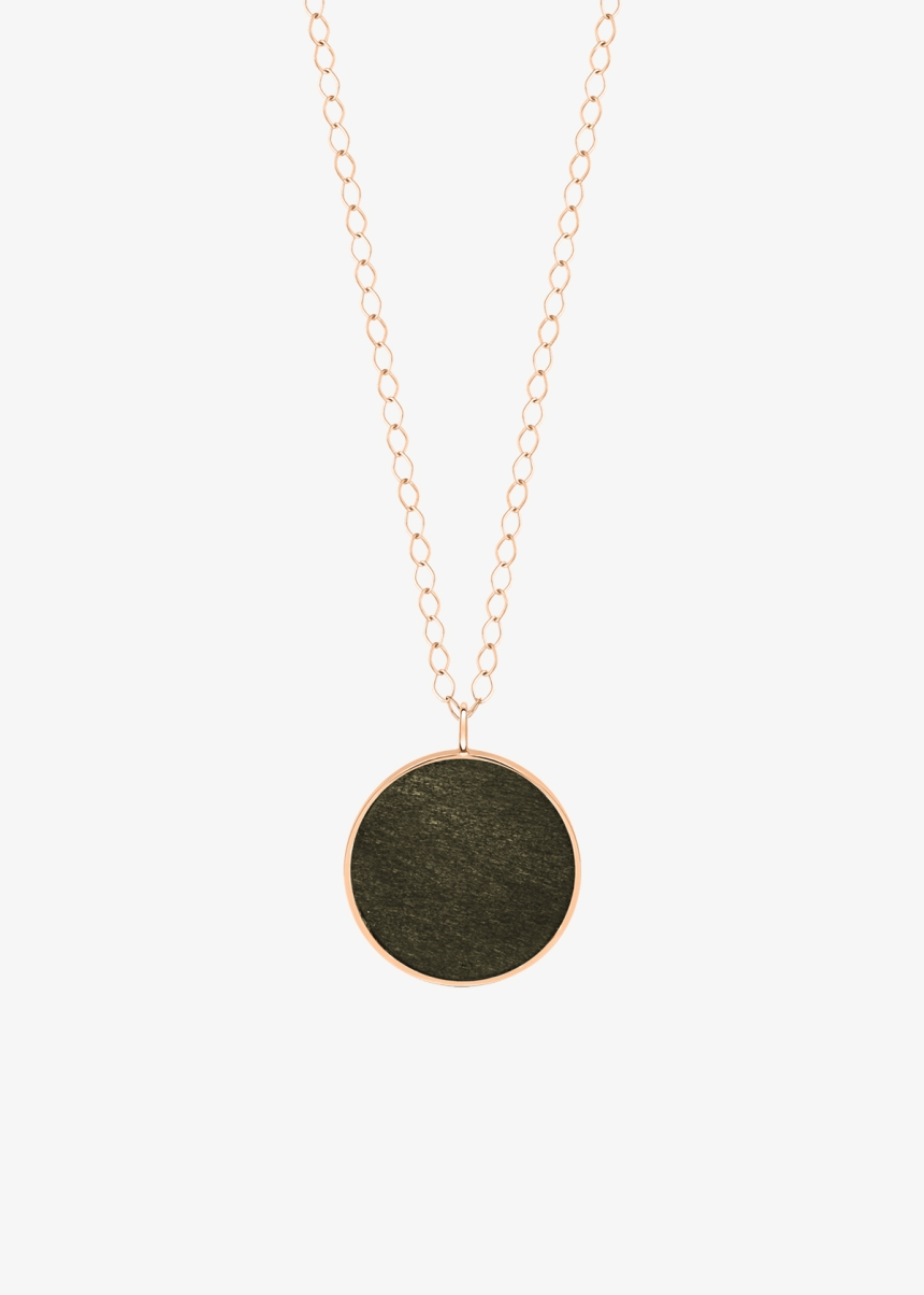 jumbo ever golden obsidian disc on chain