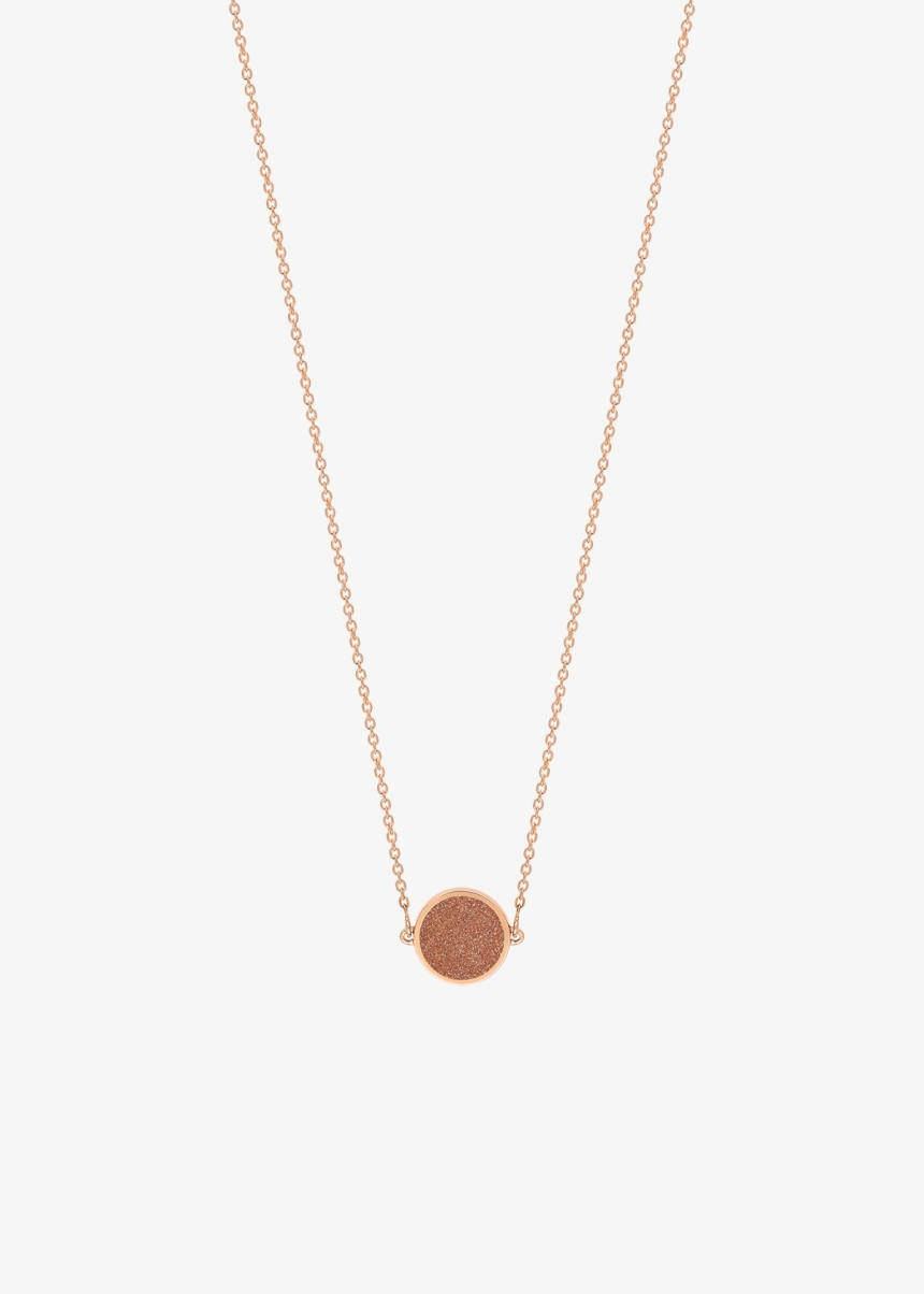 mini ever gold sandstone disc necklace