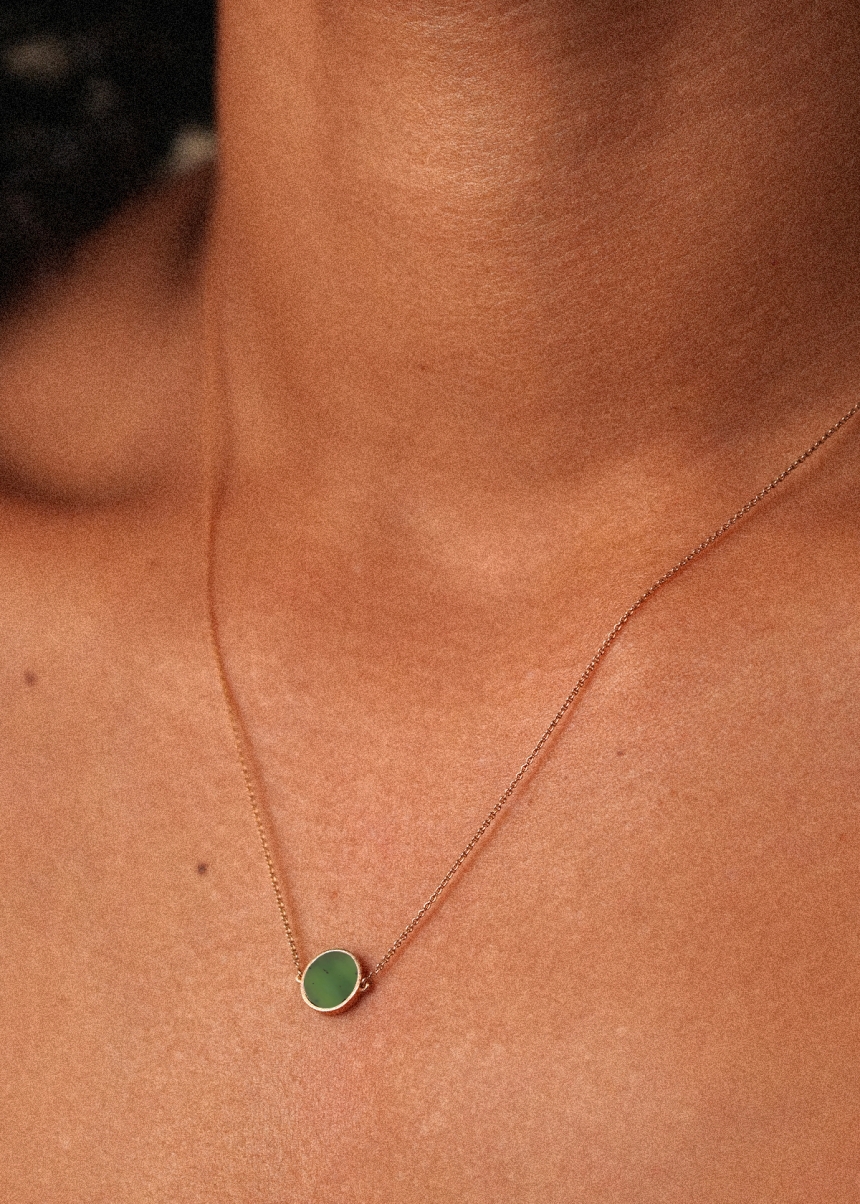 mini ever jade disc necklace