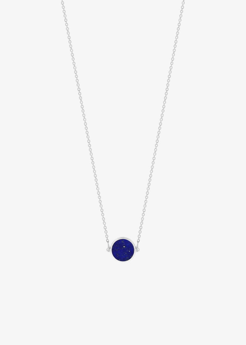 mini ever lapis white gold disc necklace