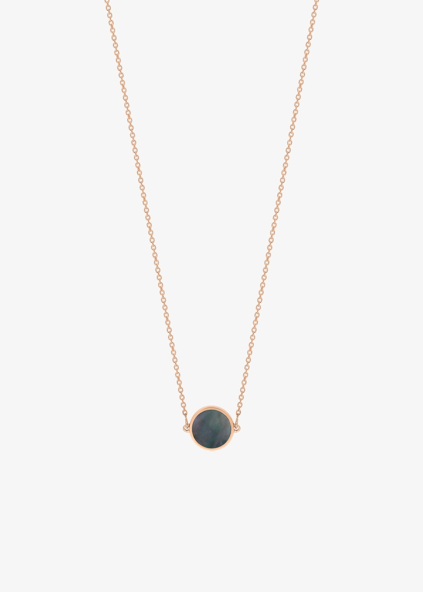 mini ever black MOP disc necklace