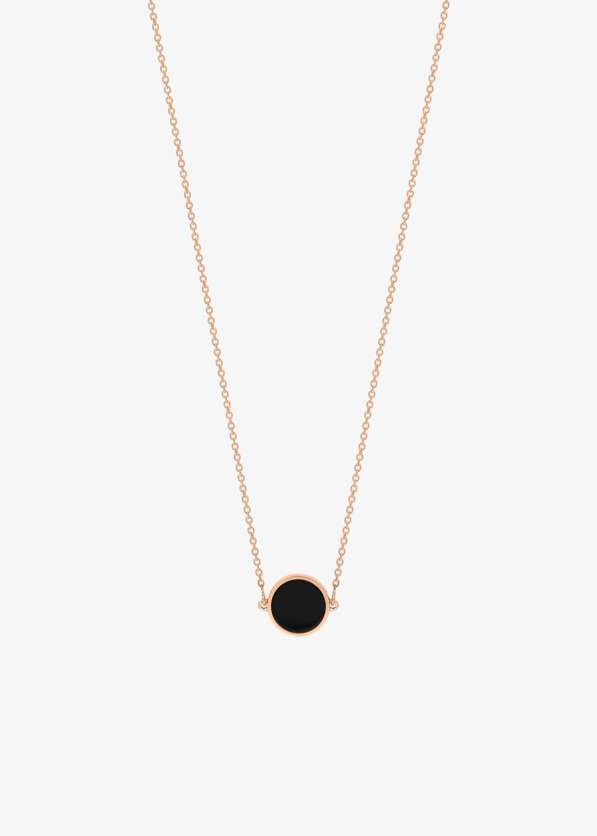mini ever onyx disc necklace