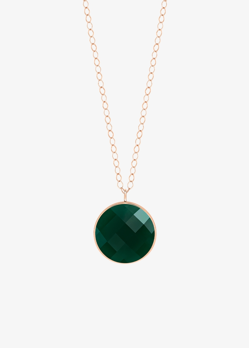 jumbo pixie ever green agate disc on chain