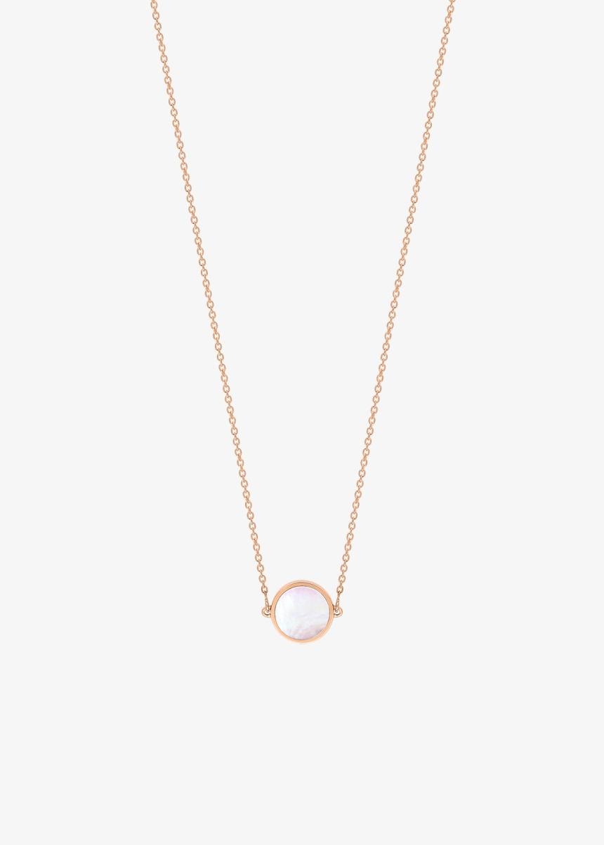 mini ever pink MOP disc necklace