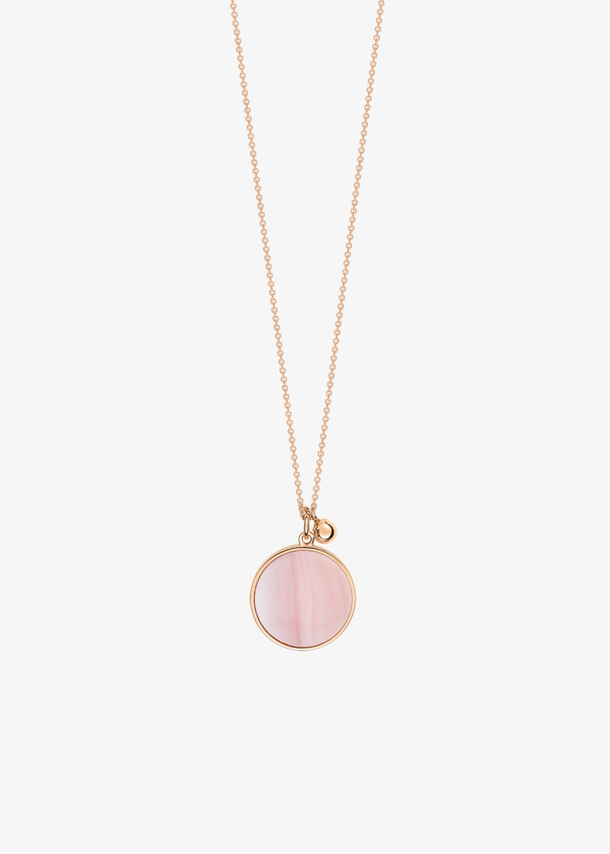 ever pink MOP disc on chain