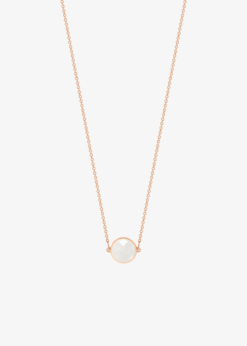 mini pixie ever white moonstone disc necklace