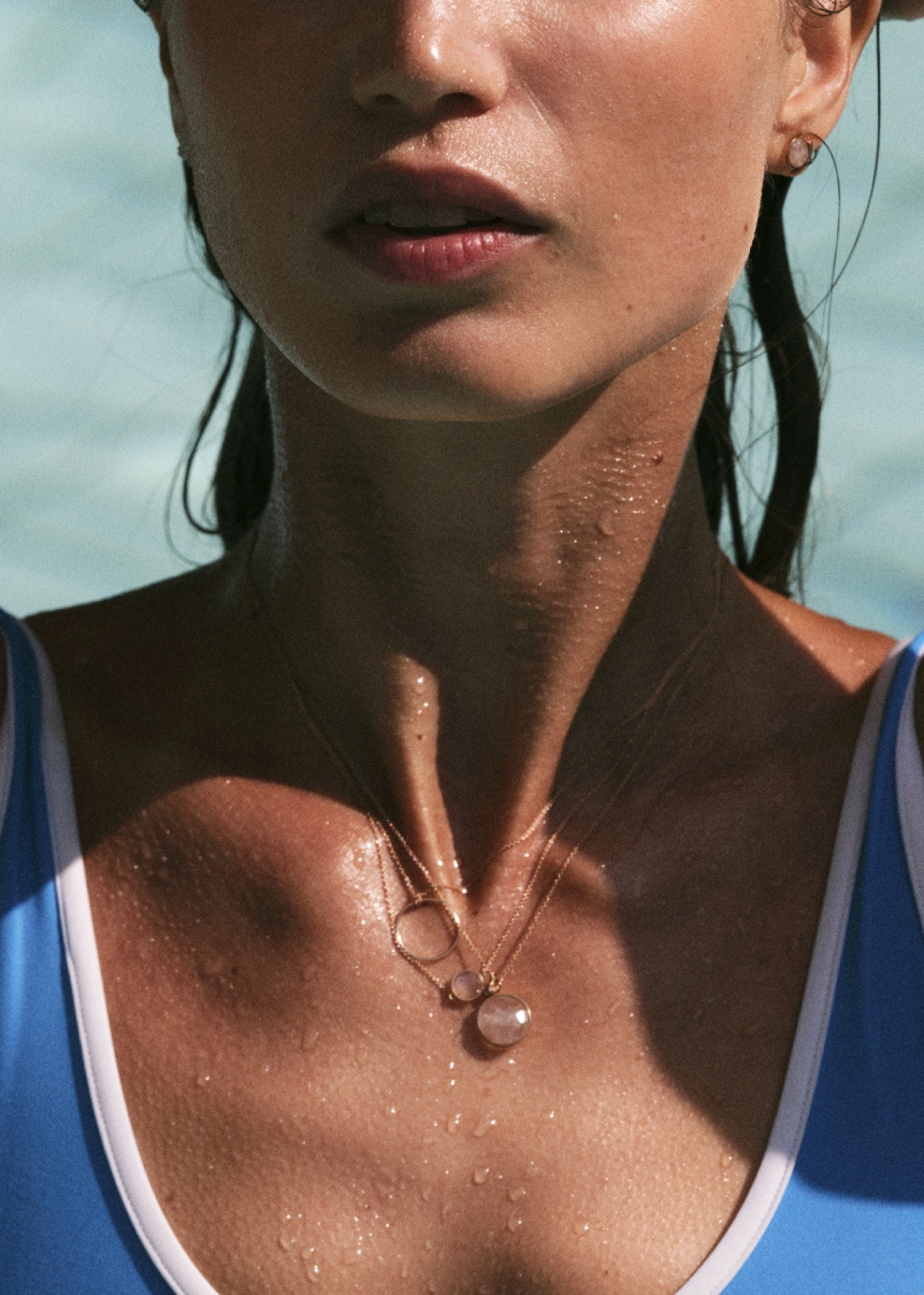 mini pixie ever white moonstone disc necklace