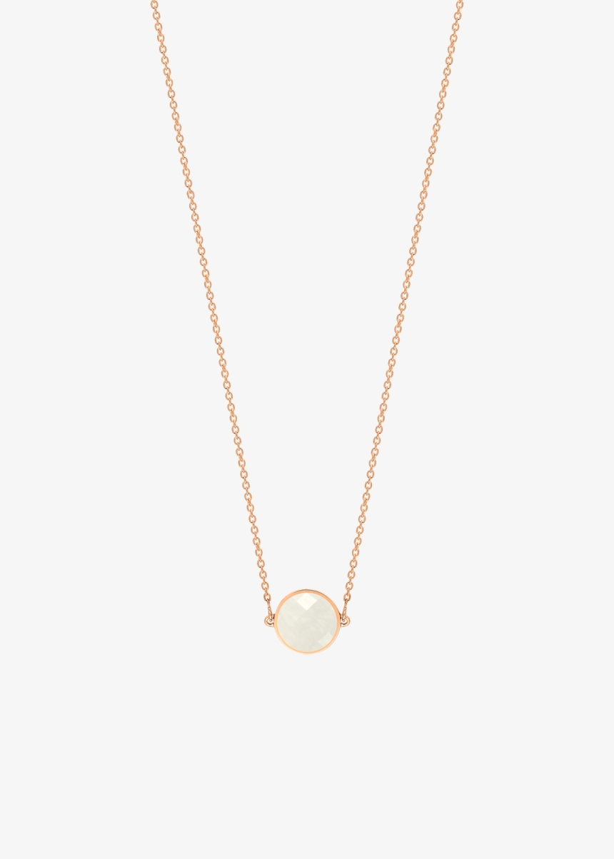 mini pixie ever white moonstone disc necklace