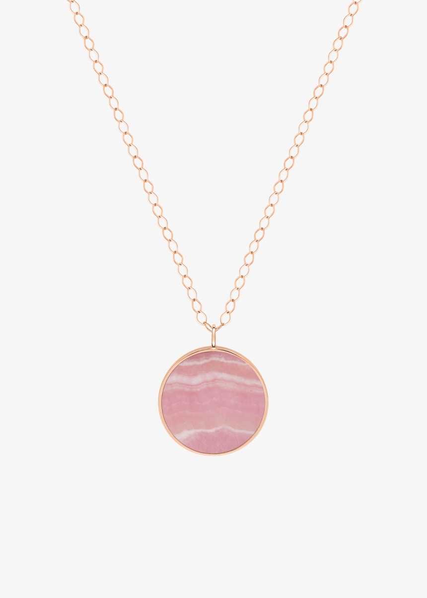 jumbo ever rhodochrosite disc on chain