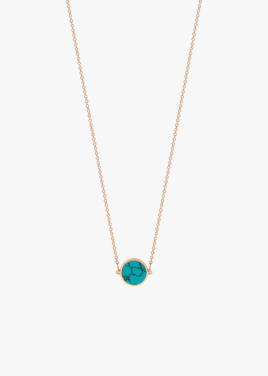 mini ever turquoise disc necklace