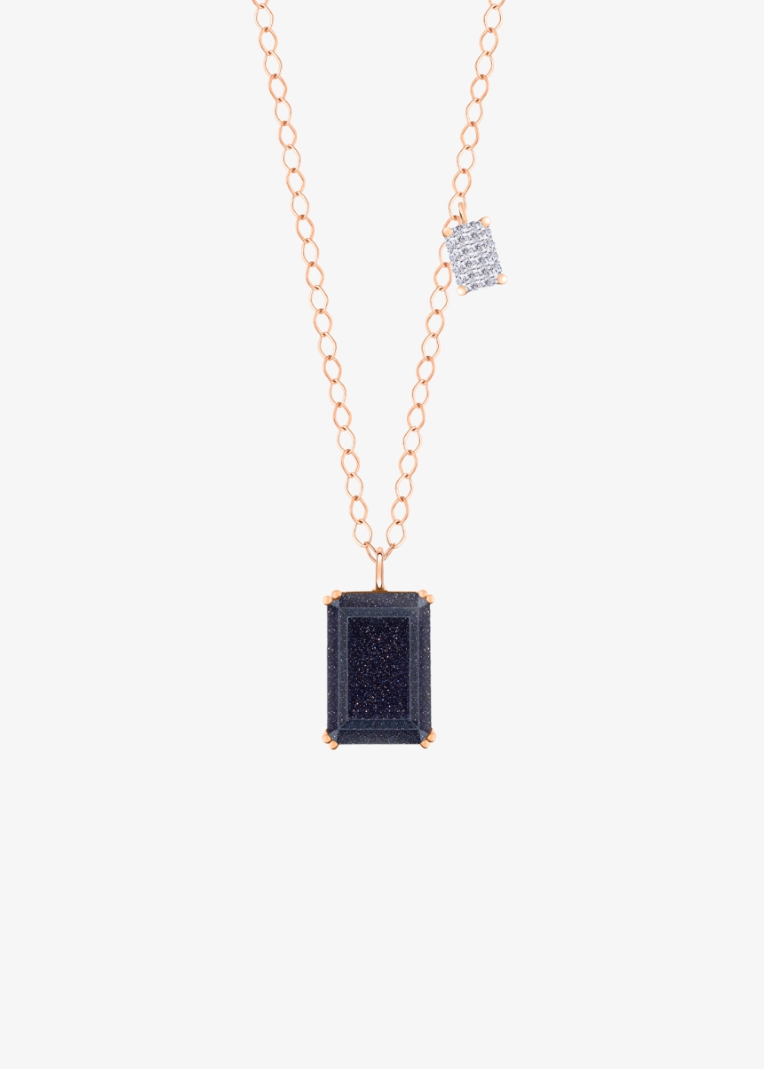 duo midnight diamond & blue sandstone necklace