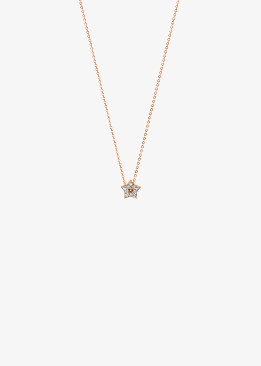 mini diamond milky way open star necklace