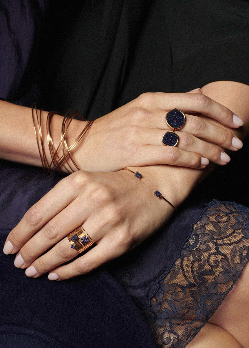 ajna blue sandstone disc ring