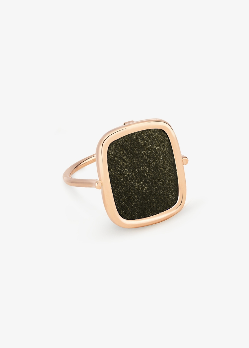 golden obsidian antique ring