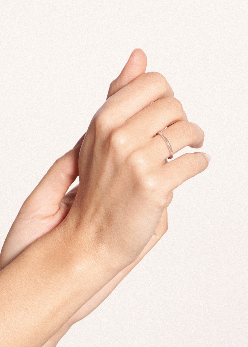 be mine white mini domed  band