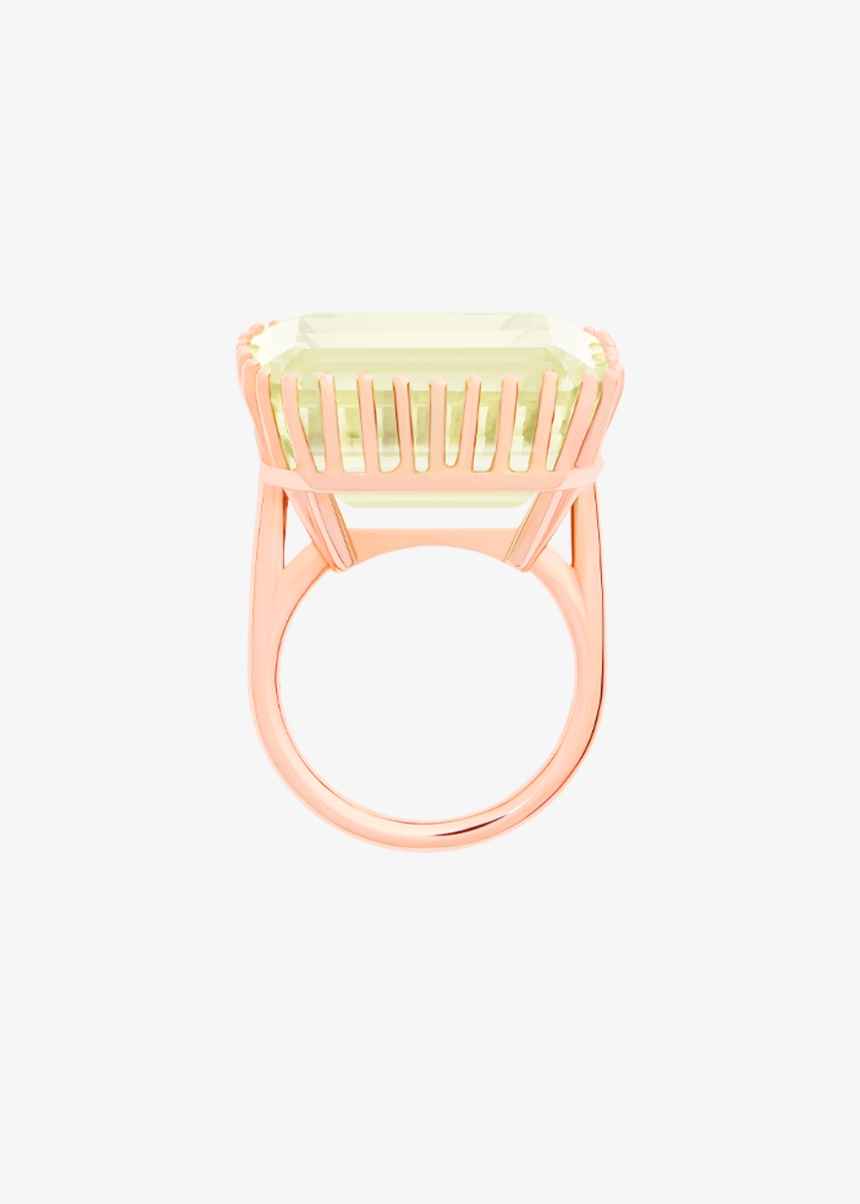 jumbo cocktail lemon quartz ring