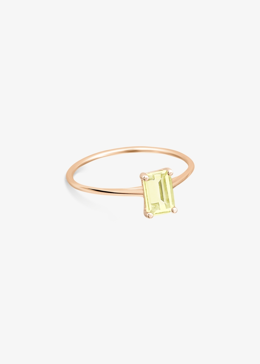 mini cocktail lemon quartz ring