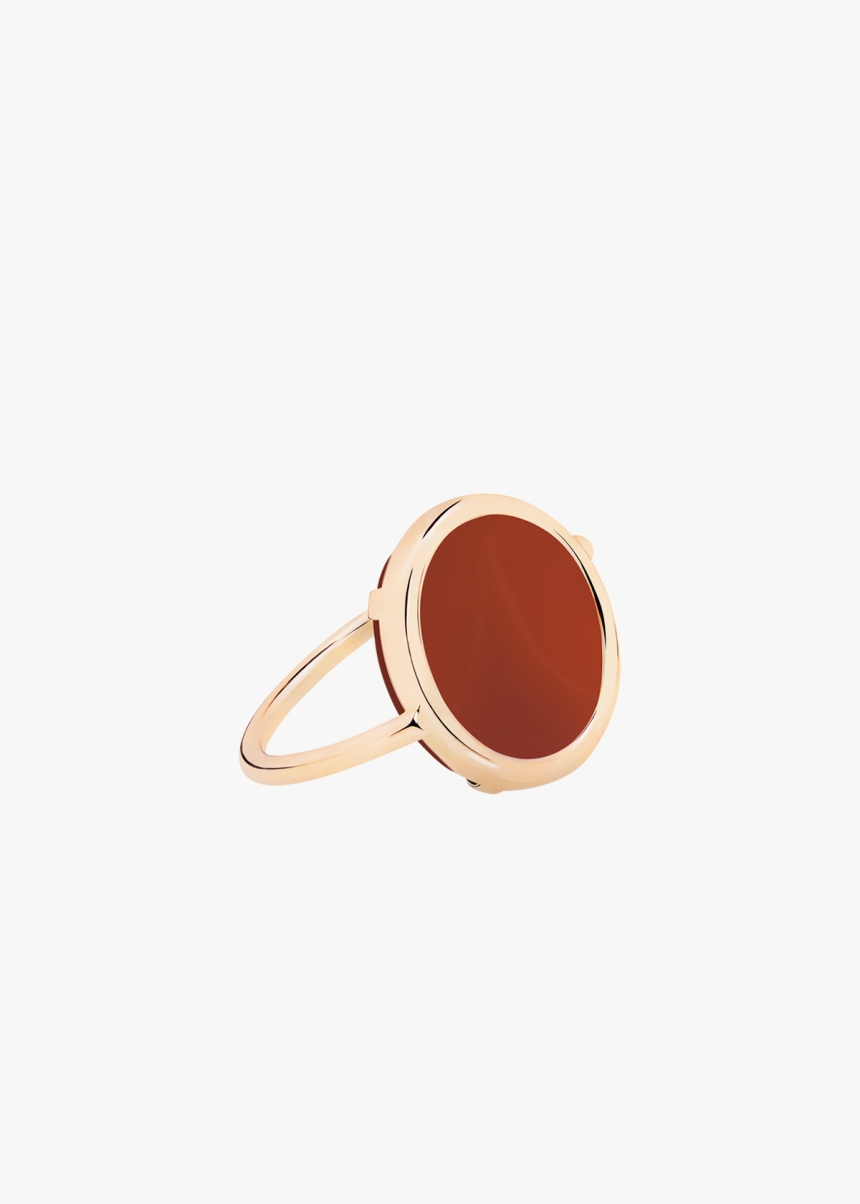 baby red agate disc ring