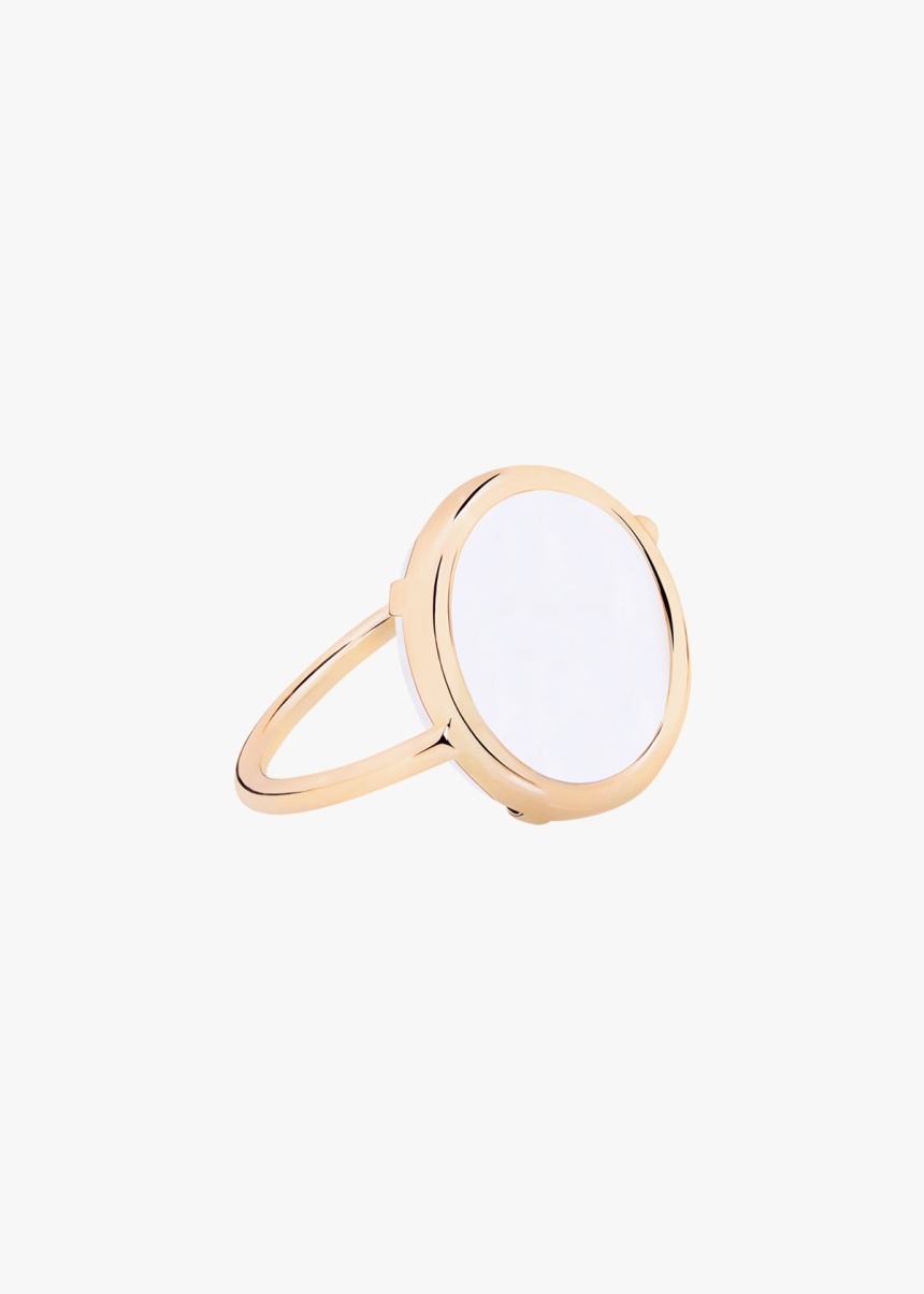 baby white agate disc ring