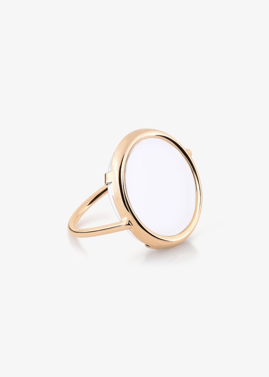 ever white agate disc ring