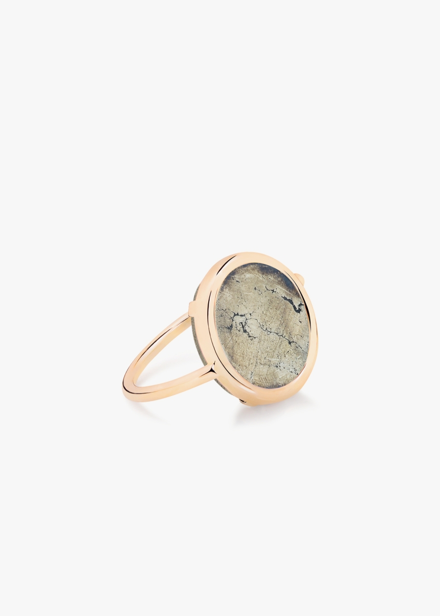 baby pyrite disc ring
