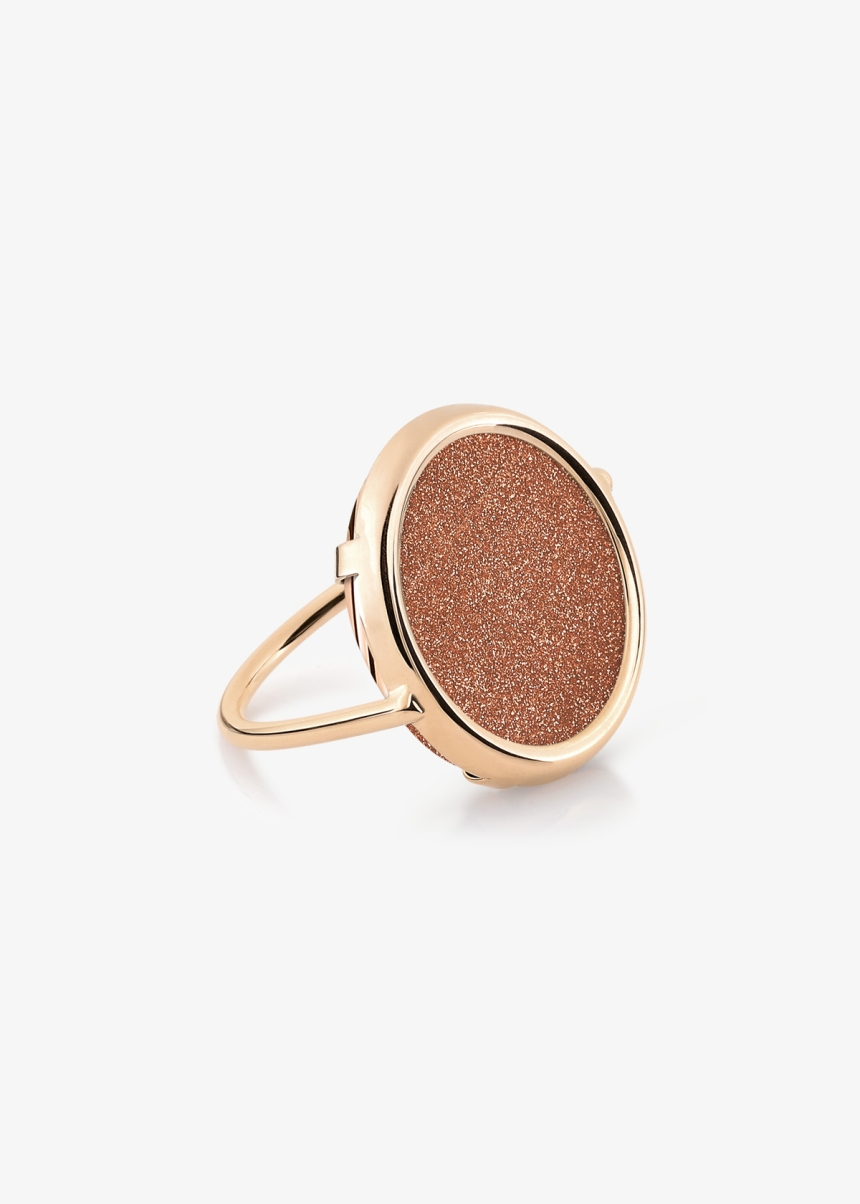 gold sandstone disc ring