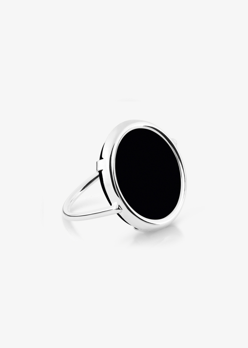 black onyx white gold disc ring