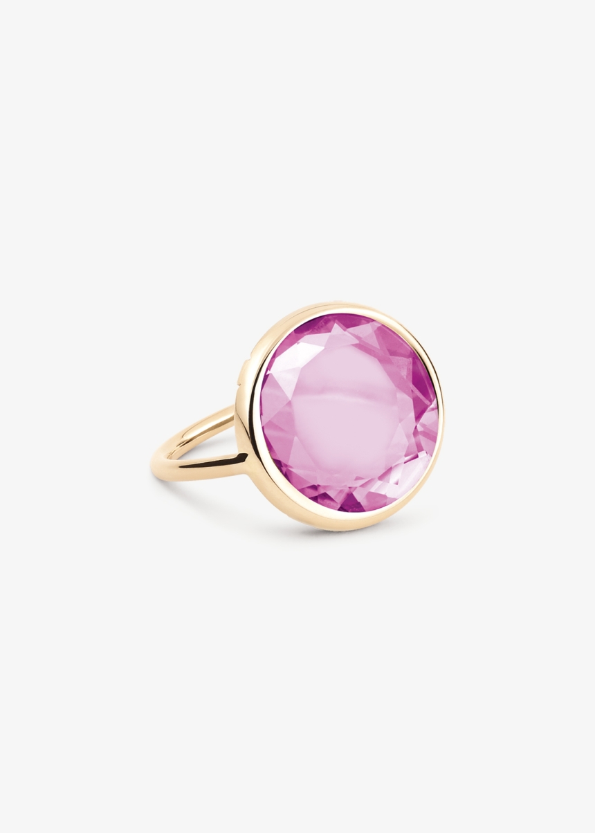 Baby pink corundum disc ring 