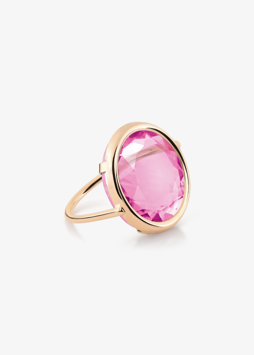 pink corundum disc ring