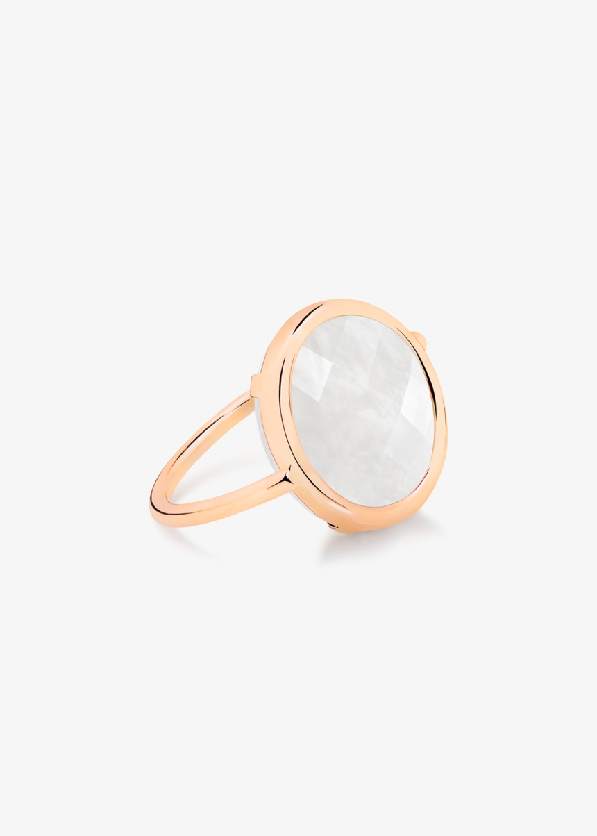 pixie white moonstone baby disc ring