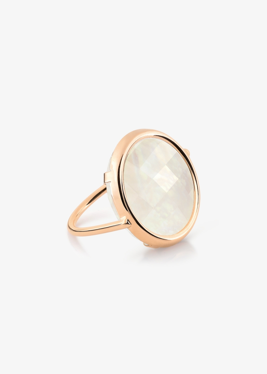 pixie white moonstone disc ring