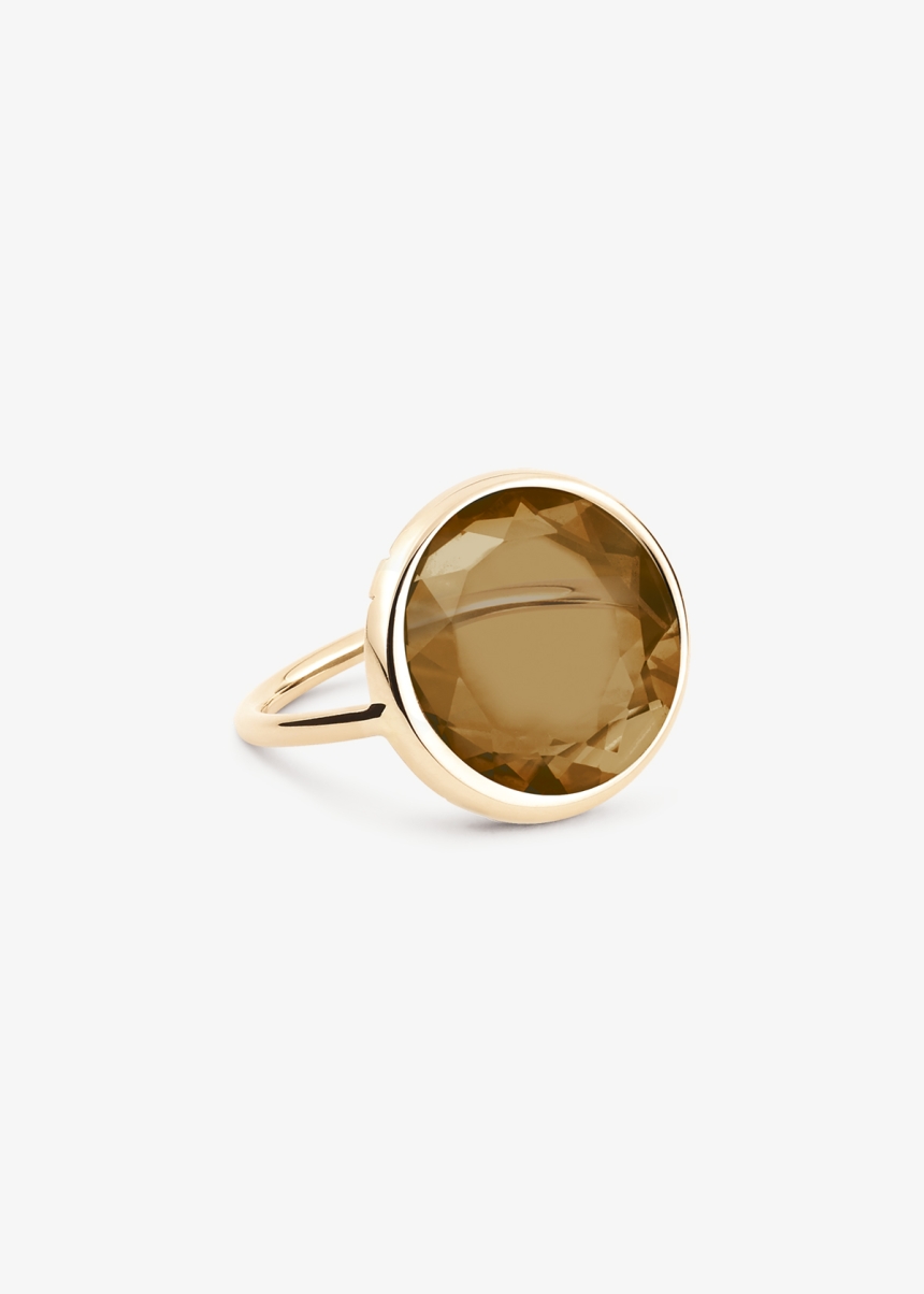 baby smoky quartz disc ring	