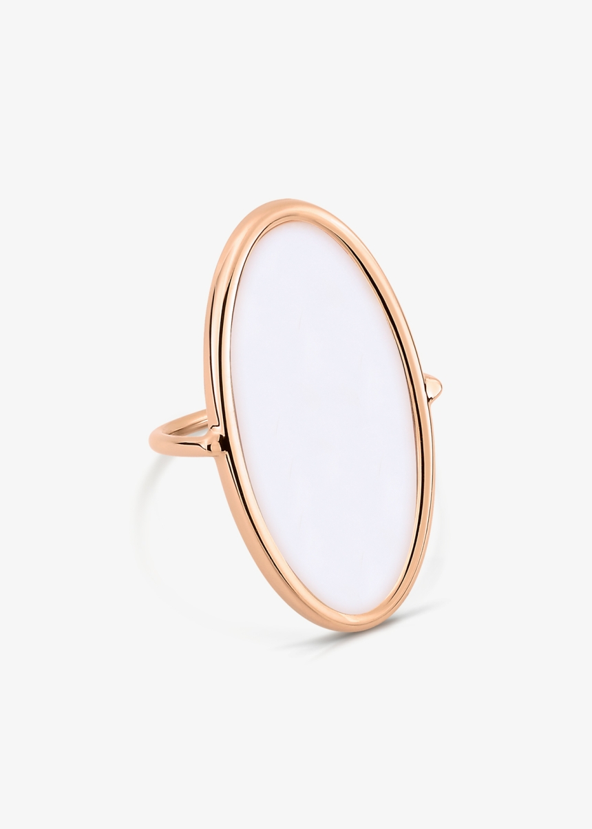 ellipse white agate ring