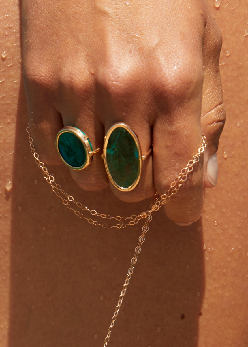 ellipse chrysocolle ring