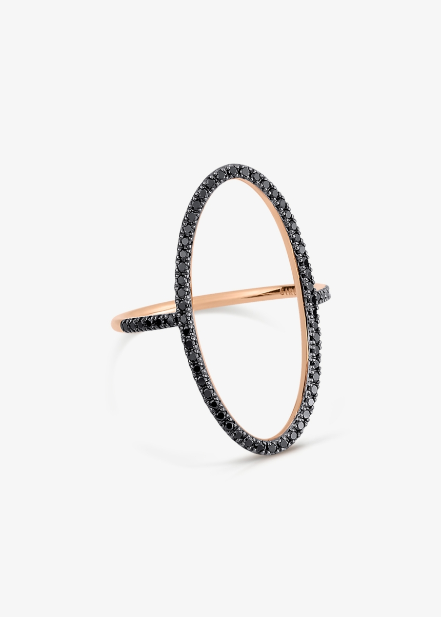 ellipse black diamond ring